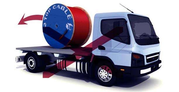 Transporte bobinas de cable eléctrico de gran tamaño